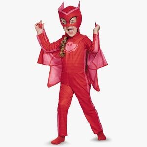 PJ Masks Owlette Red Halloween Costume With Detachable Cape Toddler Girls 3T/4T